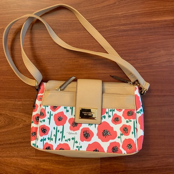 Tignanello Handbags - Tignanello Poppy Floral Shoulder Bag